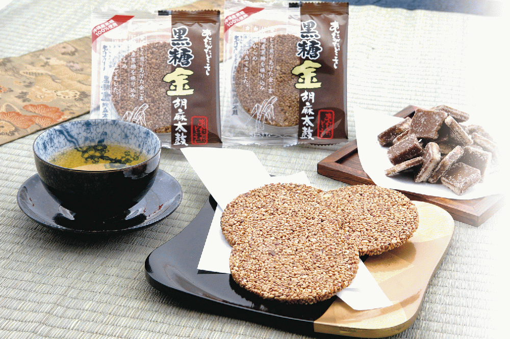 黒糖金胡麻太鼓　3枚入